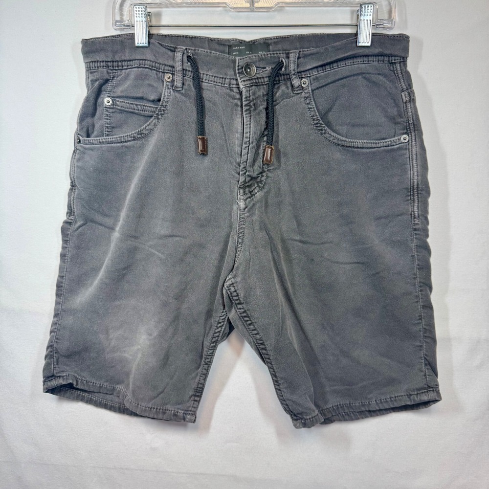 Zara‎ Man Gray Drawstring Shorts Casual Chino Style Mens Size 29